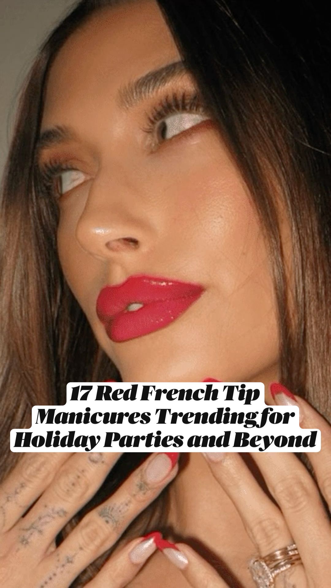 17 Red French Tip Manicures Trending for Holiday Parties and Beyond