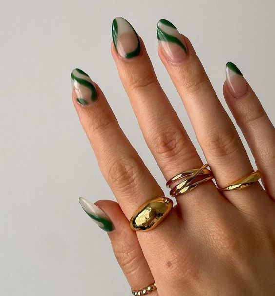 green nail art