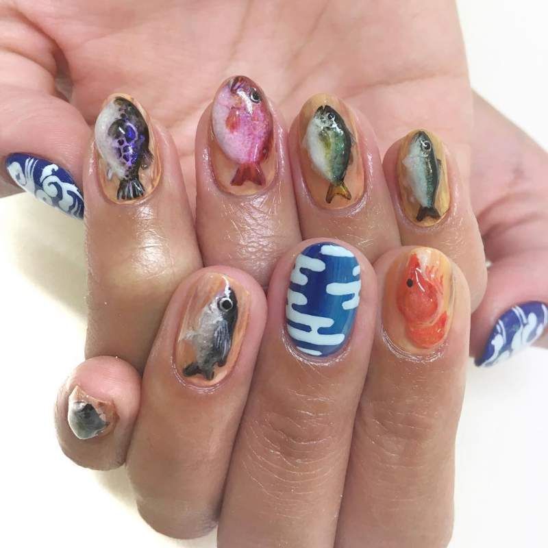 30 Fish Nail Art Ideas which is the trending manicure design – Hike n Dip