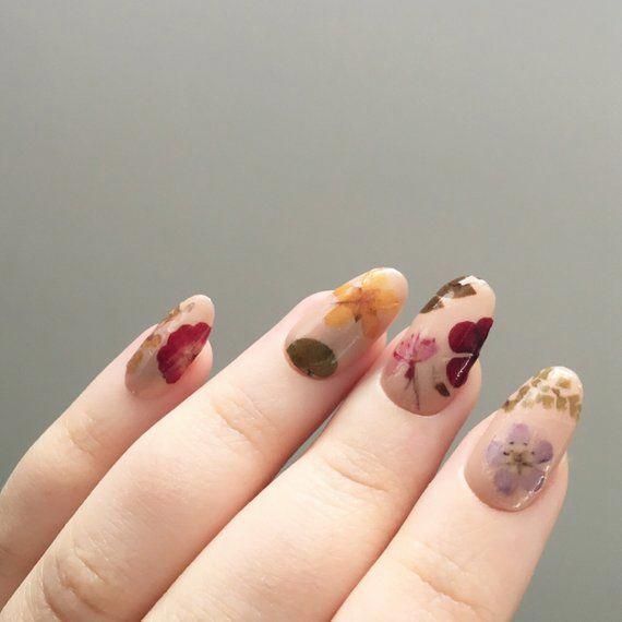 Reusable Pressed Dried Flowers Press-on Nails – Etsy