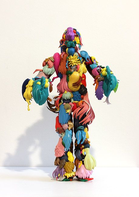 Juxtapoz Magazine – Teppei Kaneuji’s Plastic Hair Assemblages