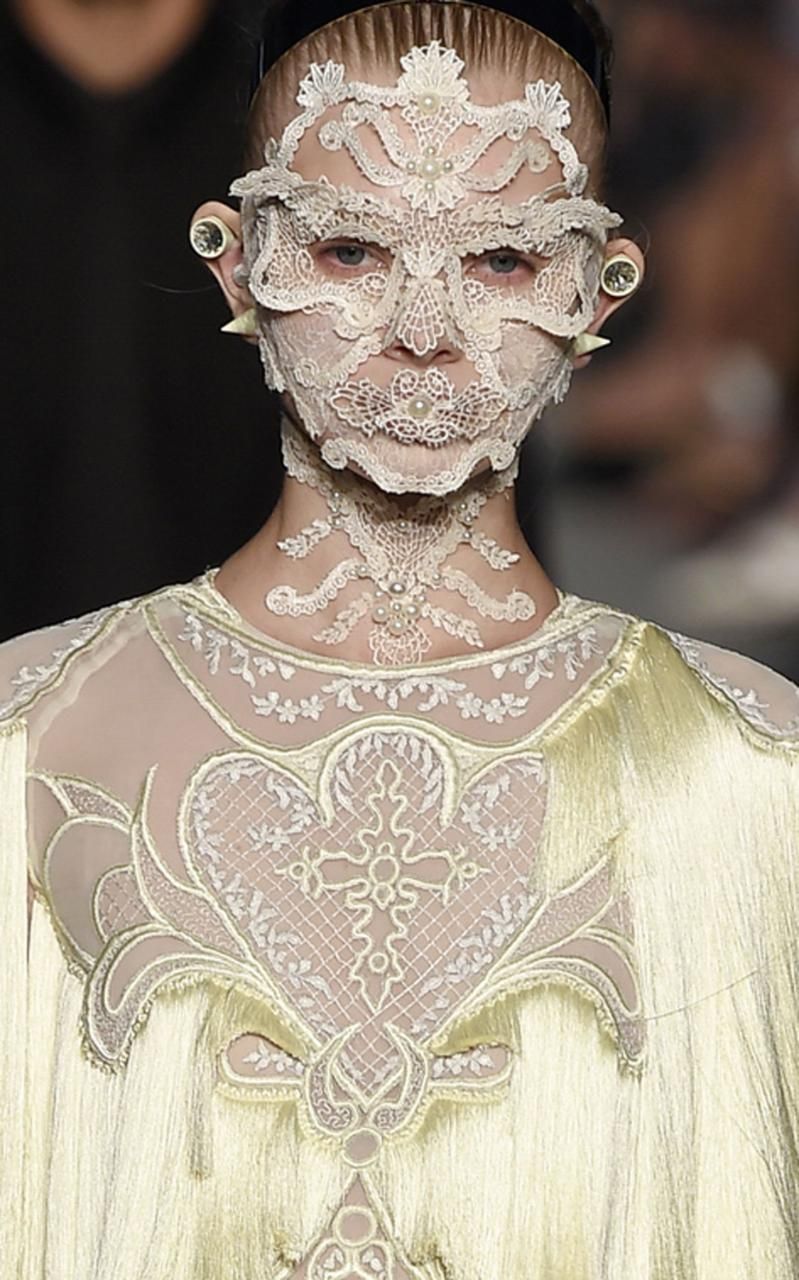 Fierce face lace at Givenchy SS16