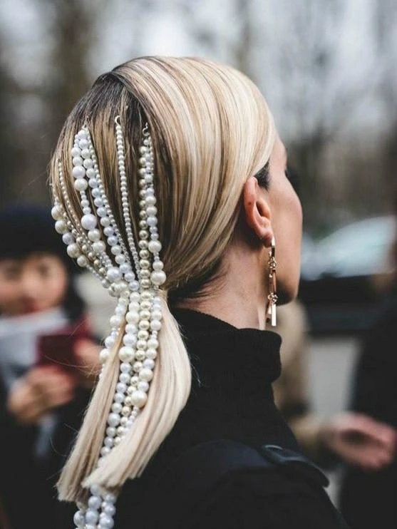 Pearls Tassels Hair Jewelry